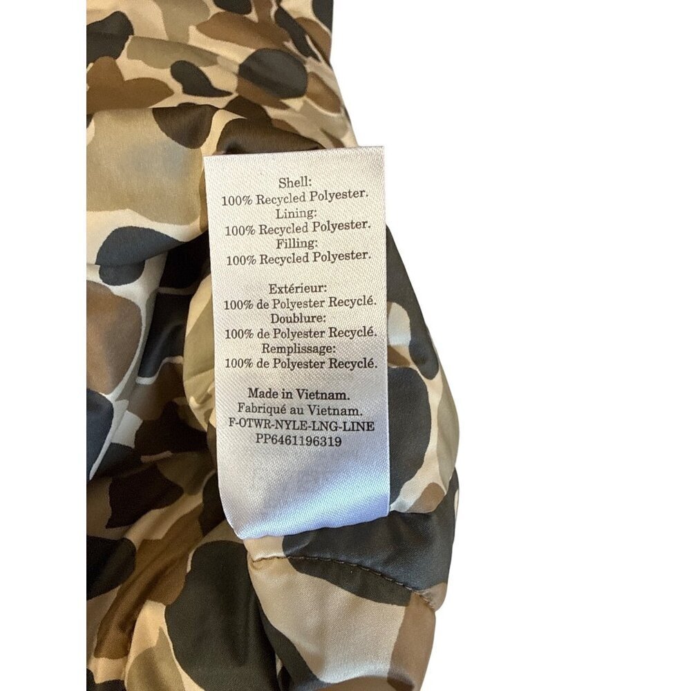 Everlane Womens Renew Long Liner Jacket~Size XS~Biscotti Camo Puffer NWT L10 49 - Picture 10 of 10